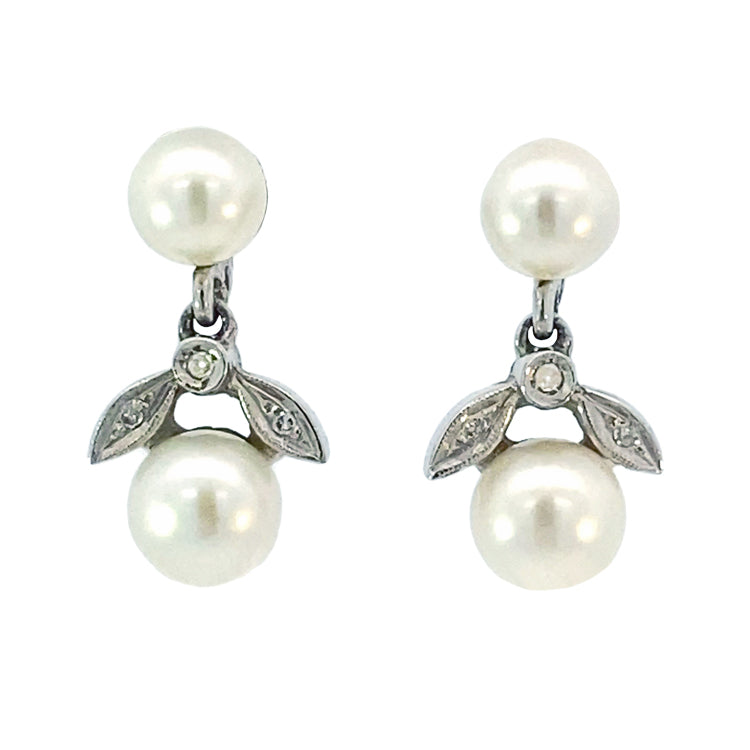 Estate Pearl Earrings, 14Kt