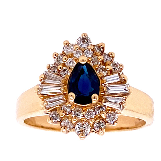 14Kt Gold Estate Sapphire and Diamond ring