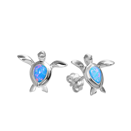 Sterling Opal Turtle Earrings