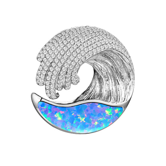 Sterling Opal Large Wave Pendant