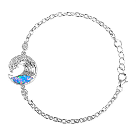 Sterling Opal Wave Bracelet
