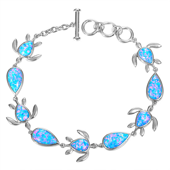 Sterling Opal Turtle Bracelet