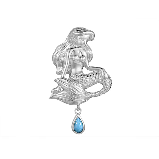Mermaid Pendant, Sterling &amp; Larimar
