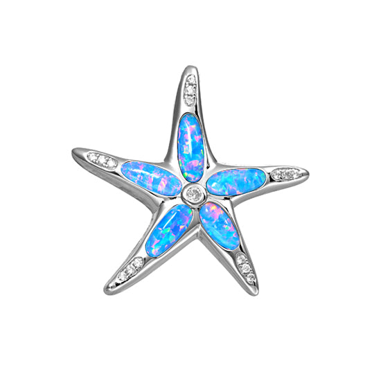 Sterling Opal Starfish Pendant