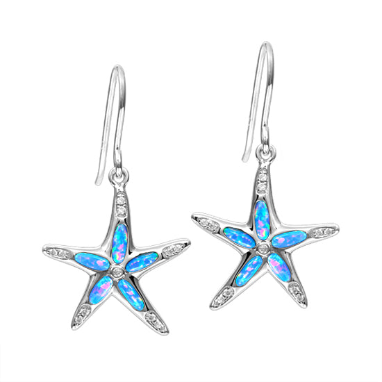 Sterling Opal Starfish Earrings