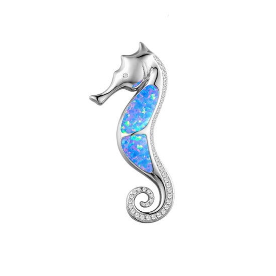 Sterling Opal Seahorse Pendant