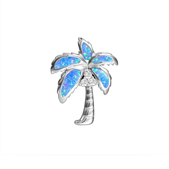Sterling Opal Palm Tree Pendant