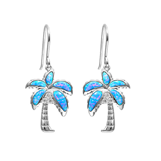 Palm Tree Earrings, Sterling