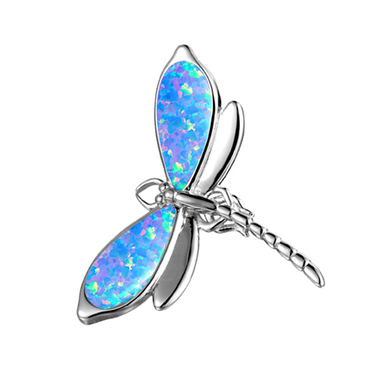 Sterling Opal Dragonfly Pendant