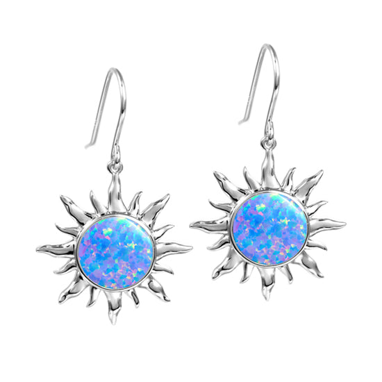 Sterling Opal Sun Earrings