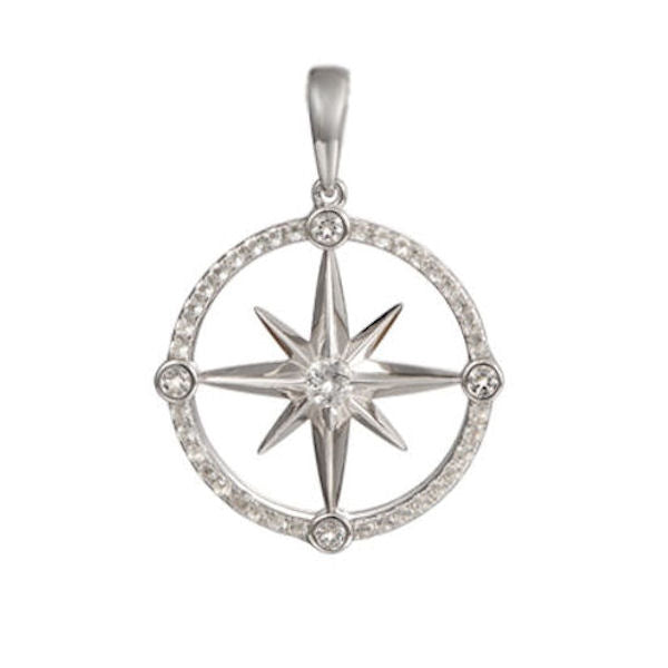 Sterling Compass Rose Pendant