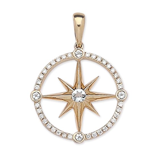 Top 151+ diamond compass necklace latest