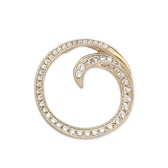 Wave Pendant with Diamonds