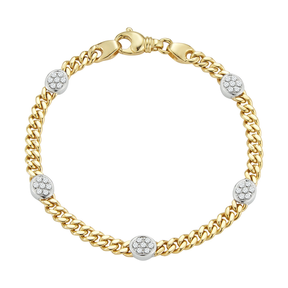 Bracelet with Diamonds, 14Kt