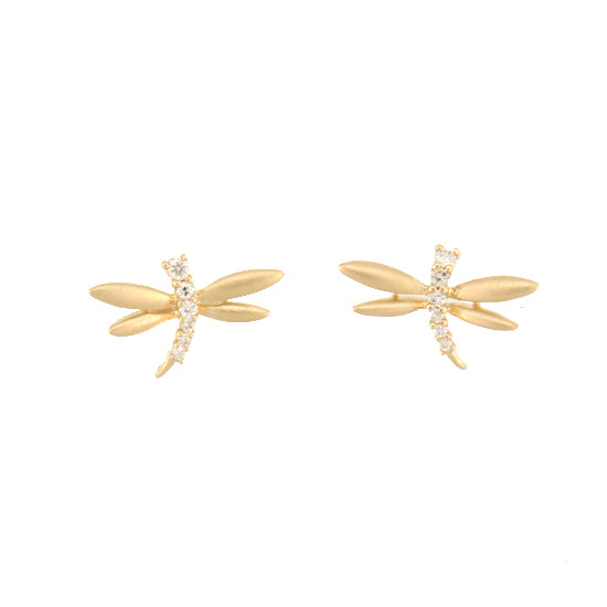Dragonfly Earrings, 14Kt