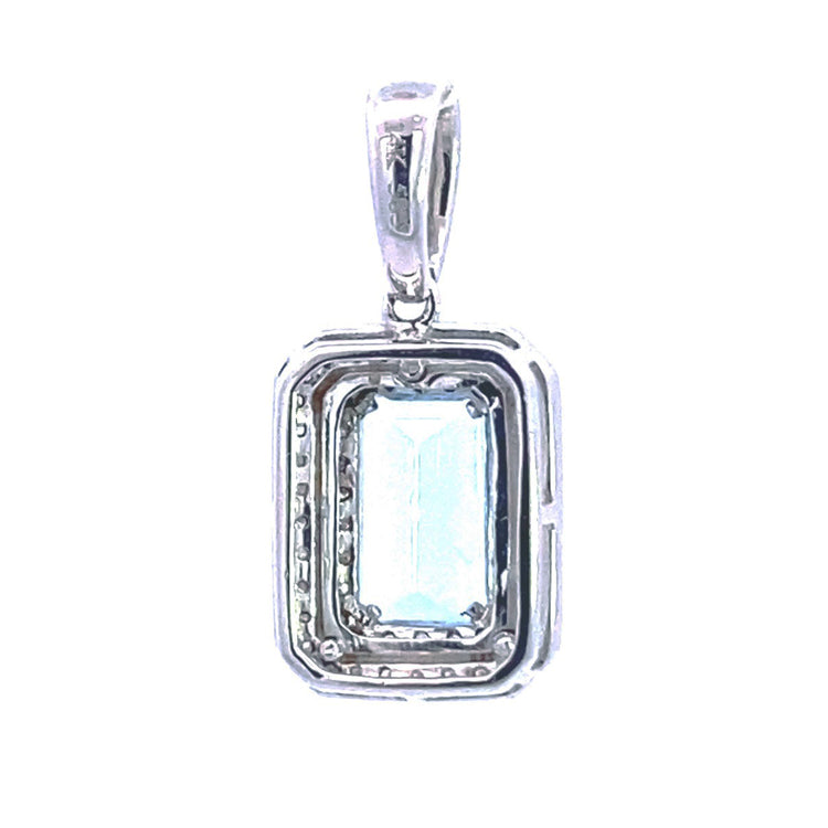 Aquamarine and Diamond Pendant, 14Kt