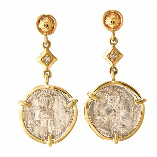 Ancient Roman Grosso Earrings, 14Kt