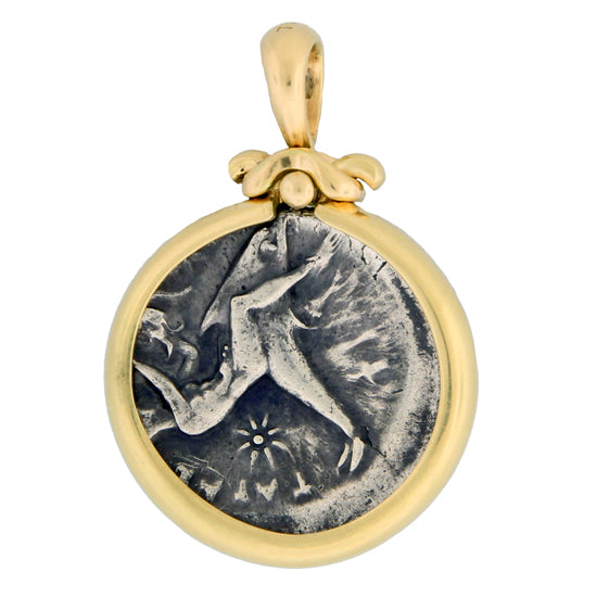 Boy on Dolphin ancient Greek Silver Nomos Coin