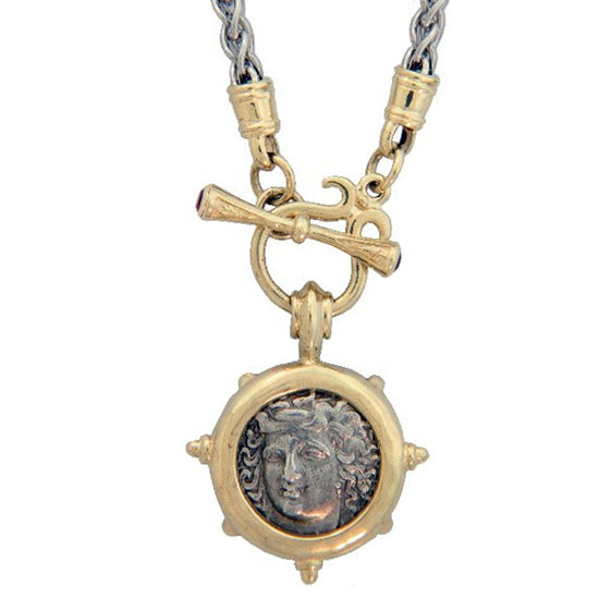 Ancient Greek AR Drachm Larissa Necklace