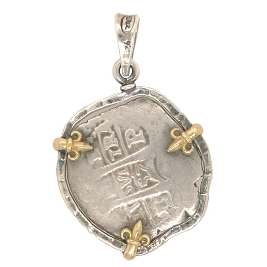Spanish cob 1 reale coin pendant