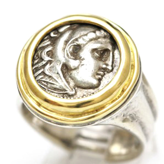 Alexander Drachm 18Kt Bezel Sterling Silver Ring