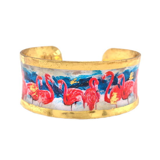"Pink Flamingos" Corset Fit Cuff Bracelet By Evocateur