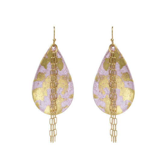 Earrings by Evocateur &quot;Champagne with Chains&quot;