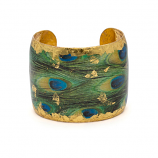 Cuff Bracelet by Evocateur &quot;Feathered Peacock&quot;