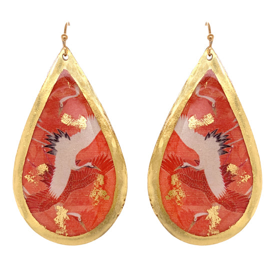 Earrings by Evocateur &quot;Kimono Crane&quot;