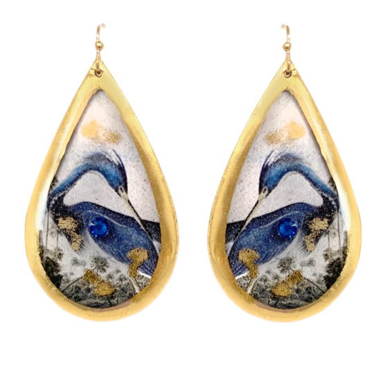 Earrings by Evocateur, &quot;Blue Heron&quot;