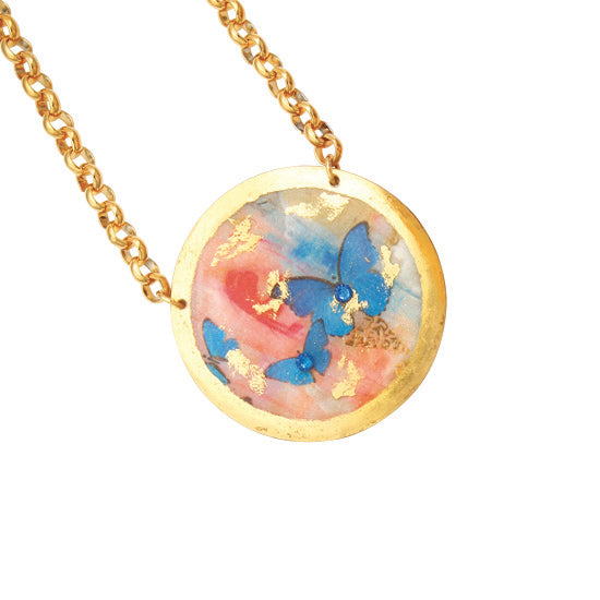 Necklace by Evocateur &quot;Butterfly Sunset&quot;