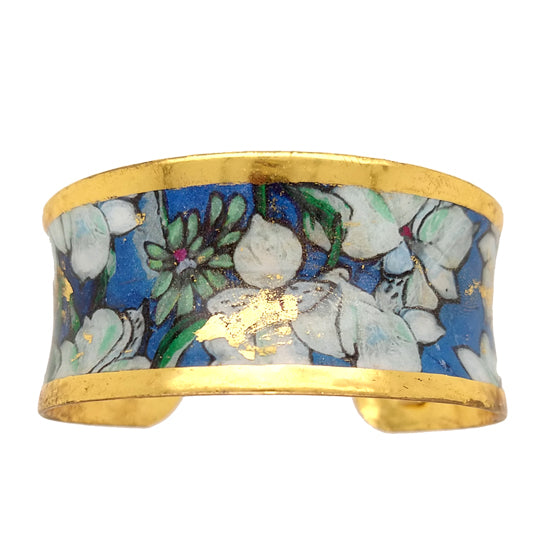 White Lillies Corset Fit 1" Cuff Bracelet