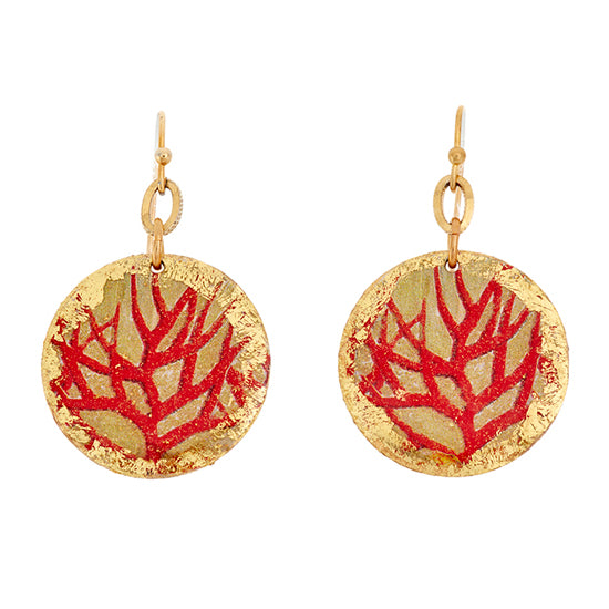 Earrings by Evocateur &quot;Red Coral&quot;