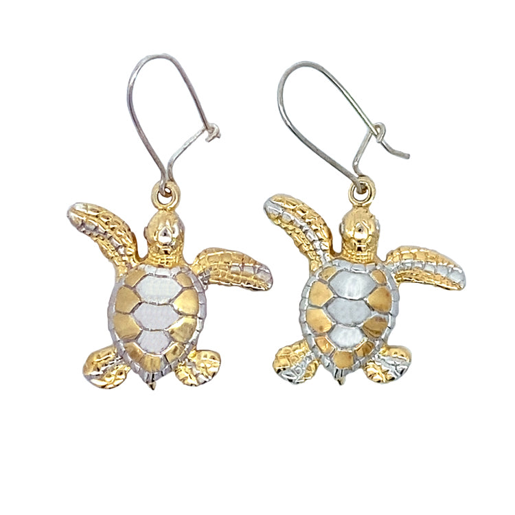 Turtle Earrings, Sterling