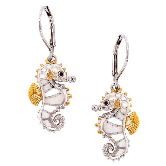Seahorse Earrings, Sterling