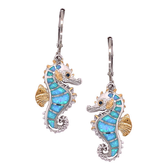 Seahorse Earrings, Sterling