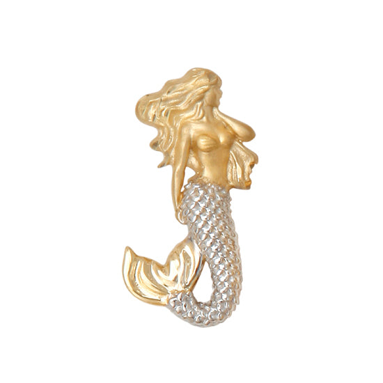 14Kt Two Tone gold Mermaid Pendant  