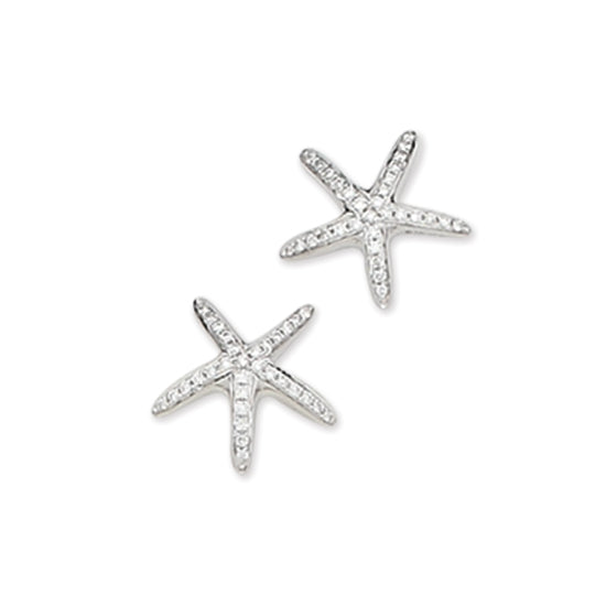 Starfish Earrings, 14Kt &amp; Diamonds