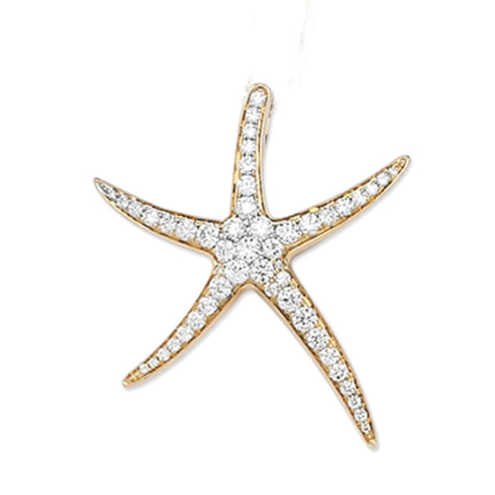 14Kt Diamond Starfish Pendant