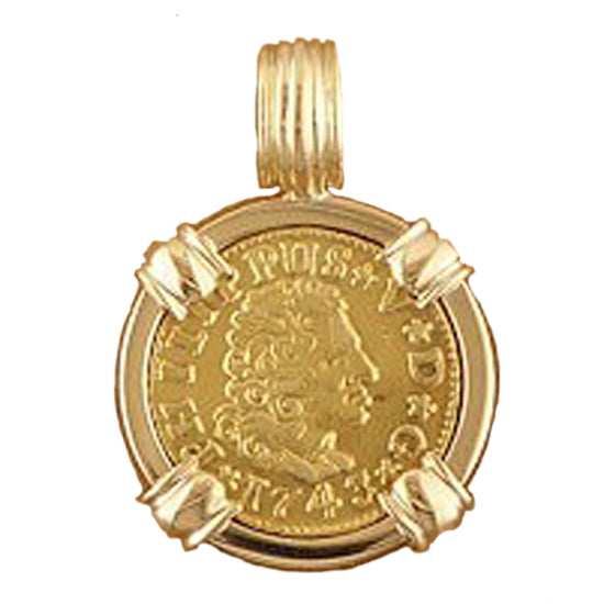 Spanish Half Escudo Coin Pendant