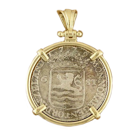 Dutch Six Stuiver Silver Coin Pendant