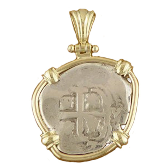 Spanish 2 Reales Silver Coin Pendant