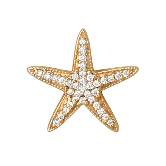 14Kt Yellow Gold Starfish Pendant with .36TW Diamonds