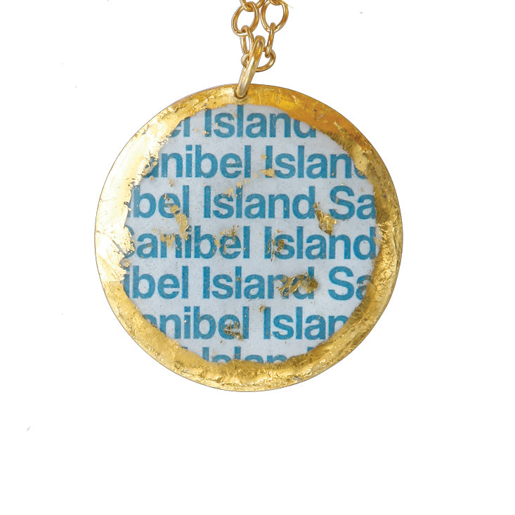 Necklace by Evocateur &quot;Sanibel Island Artist Map&quot;