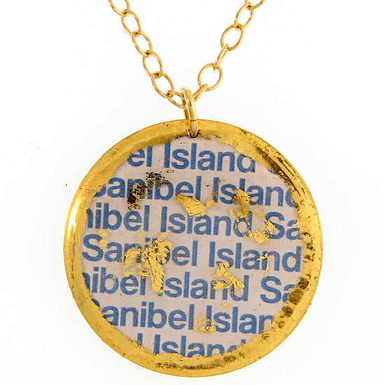 Necklace by Evocateur &quot;Sanibel Island Artist Map&quot;