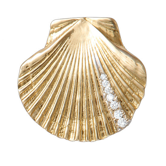 Diamond Fan Shell Pendant
