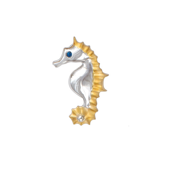 Seahorse Pendant, Sterling and 14Kt