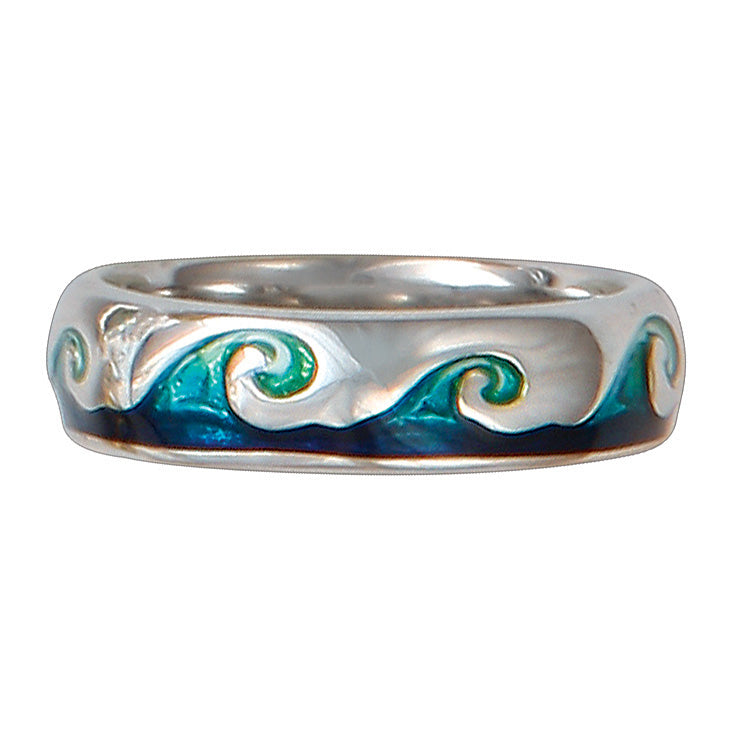 Wave Band Ring, Sterling