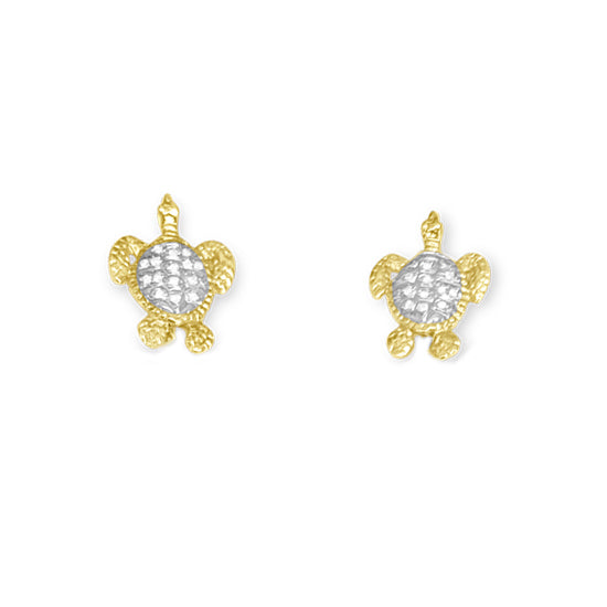 Turtle Earrings, 14Kt &amp; Diamonds