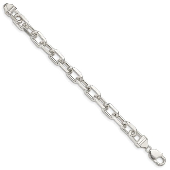 Man's Sterling Silver 11.5 mm Cable Link 9" Bracelet